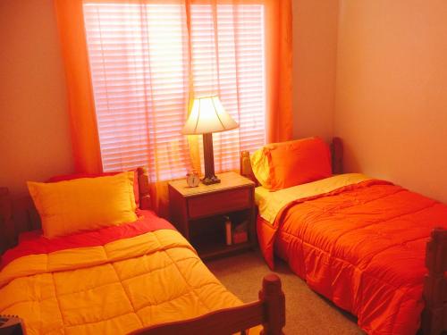 Red Orange Yellow Guest Room 