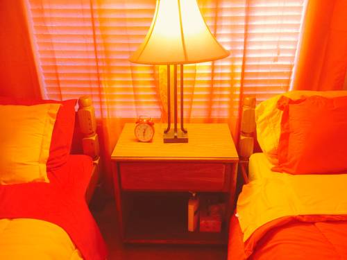 Red Orange Yellow Guest Room 