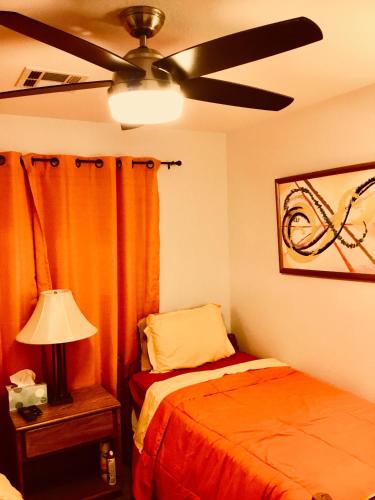 Red Orange Yellow Guest Room 